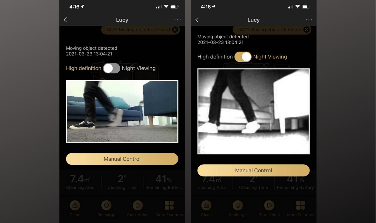 Lucy envoyant une alerte sur l’appli Trifo
