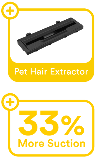 Extracteur de poils d’animaux | 33 % d’aspiration en plus